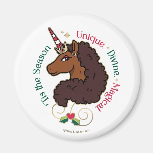 Afro Unicorn 'Dies ist die Season Holiday Unicorn Magnet (Vorne)
