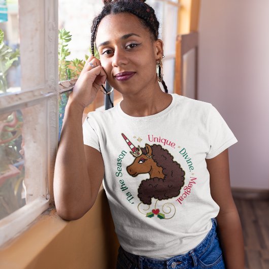 Afro Unicorn 'Dies ist die Season Holiday Unicorn T-Shirt