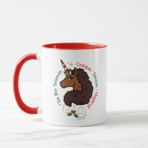 Afro Unicorn 'Dies ist die Season Holiday Unicorn Tasse
