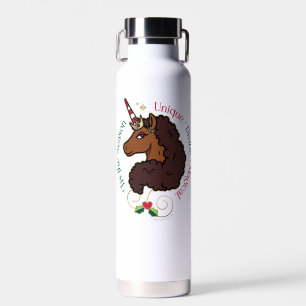 Afro Unicorn 'Dies ist die Season Holiday Unicorn Trinkflasche