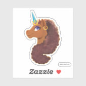 Afro Unicorn | Einzigartig Aufkleber (Blatt)