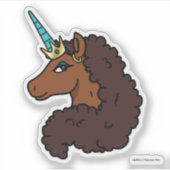 Afro Unicorn | Einzigartig Aufkleber (Vorderseite)