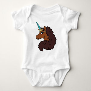 Afro Unicorn Einzigartig Baby Strampler