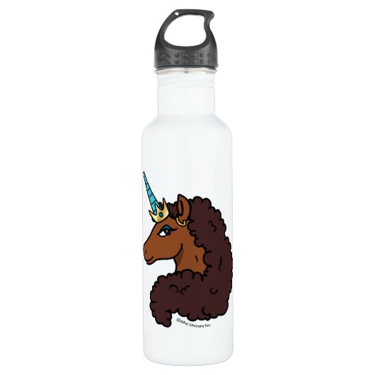 Afro Unicorn | Einzigartig Edelstahlflasche (Vorderseite)