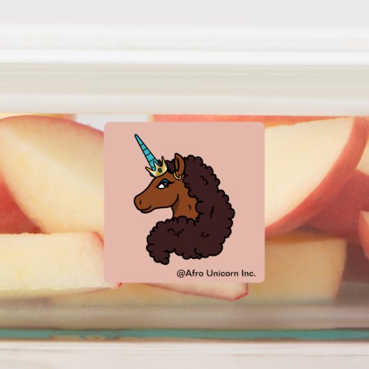 Afro Unicorn | Einzigartig Etiketten (Befestigt)