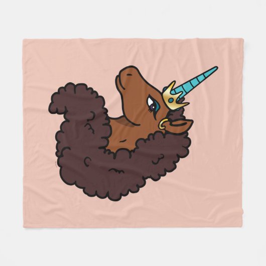 Afro Unicorn | Einzigartig Fleecedecke (Vorderseite (Horizontal))