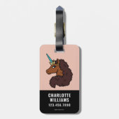 Afro Unicorn | Einzigartig Gepäckanhänger (Rückseite vertikal)