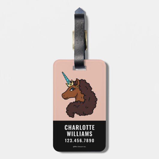Afro Unicorn | Einzigartig Gepäckanhänger (Rückseite vertikal)