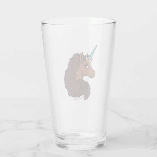 Afro Unicorn | Einzigartig Glas (Rückseite)