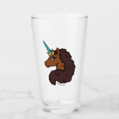 Afro Unicorn | Einzigartig Glas (Vorderseite)