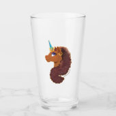 Afro Unicorn | Einzigartig Glas (Vorderseite)