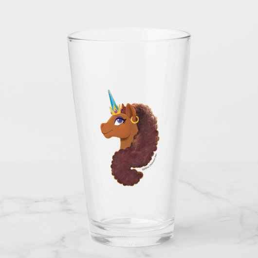 Afro Unicorn | Einzigartig Glas (Vorderseite)