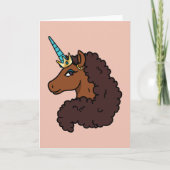 Afro Unicorn | Einzigartig Karte (Vorderseite)