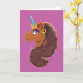 Afro Unicorn | Einzigartig Karte (Gelbe Blume)