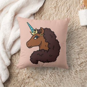 Afro Unicorn   Einzigartig Kissen