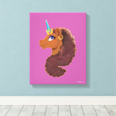 Afro Unicorn | Einzigartig Leinwanddruck (Insitu (Holzboden))
