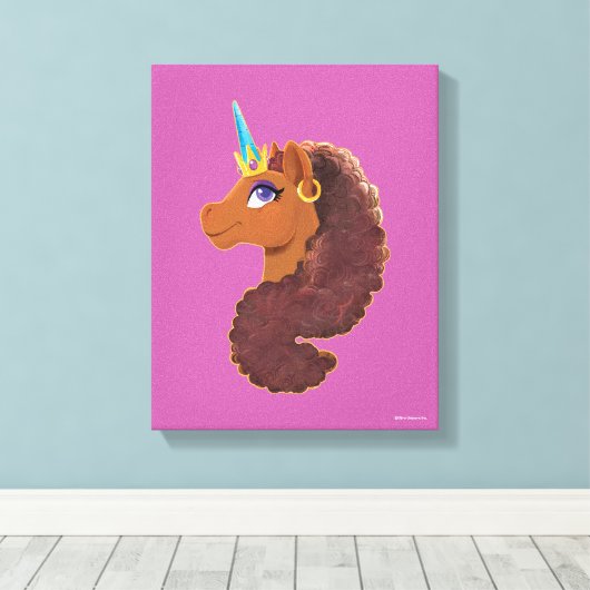 Afro Unicorn | Einzigartig Leinwanddruck (Insitu (Holzboden))