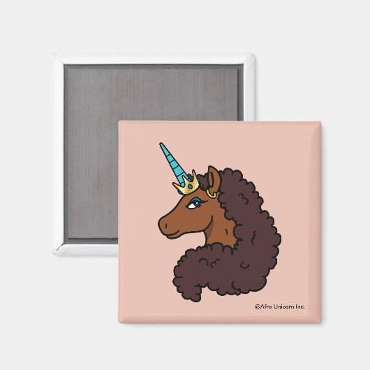 Afro Unicorn | Einzigartig Magnet (Vorderseite/Rückseite)