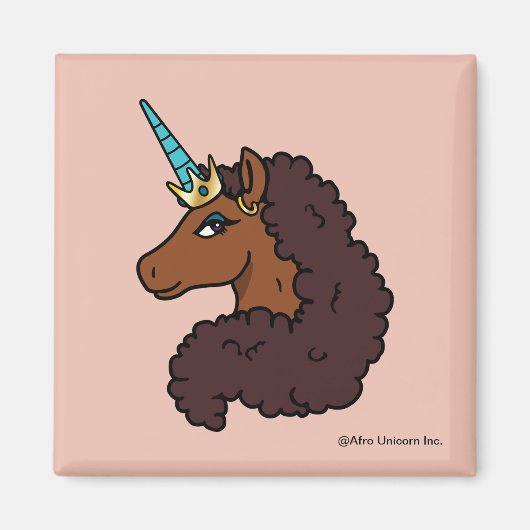 Afro Unicorn | Einzigartig Magnet (Vorne)