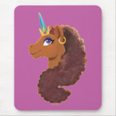 Afro Unicorn | Einzigartig Mousepad (Vorne)