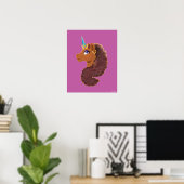 Afro Unicorn | Einzigartig Poster (Heimbüro)