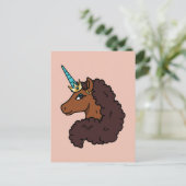 Afro Unicorn | Einzigartig Postkarte (Stehend Vorderseite)