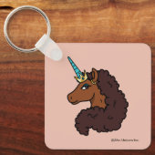 Afro Unicorn | Einzigartig Schlüsselanhänger (Vorderseite)