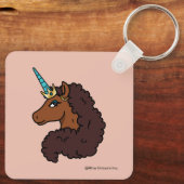Afro Unicorn | Einzigartig Schlüsselanhänger (Rückseite)