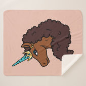 Afro Unicorn | Einzigartig Sherpadecke (Vorderseite (Horizontal))
