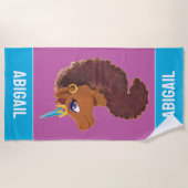 Afro Unicorn | Einzigartig Strandtuch (Vorderseite)