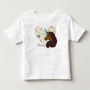 Afro Unicorn   Einzigartiges Herzdesign Kleinkind T-shirt