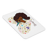 Afro Unicorn | Einzigartiges Herzdesign Magnet (Rechte Seite)