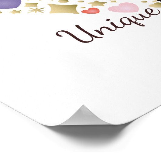 Afro Unicorn | Einzigartiges Herzdesign Poster (Ecke)