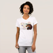 Afro Unicorn | Einzigartiges Herzdesign T-Shirt (Vorne ganz)