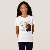Afro Unicorn | Einzigartiges Herzdesign T-Shirt (Vorne ganz)