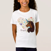 Afro Unicorn | Einzigartiges Herzdesign T-Shirt (Vorderseite)