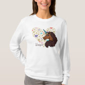 Afro Unicorn | Einzigartiges Herzdesign T-Shirt (Vorderseite)