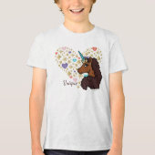 Afro Unicorn | Einzigartiges Herzdesign Tri-Blend Shirt (Vorderseite)