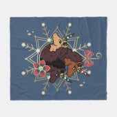 Afro Unicorn Festlicher Urlaub Magisch Fleecedecke (Vorderseite (Horizontal))