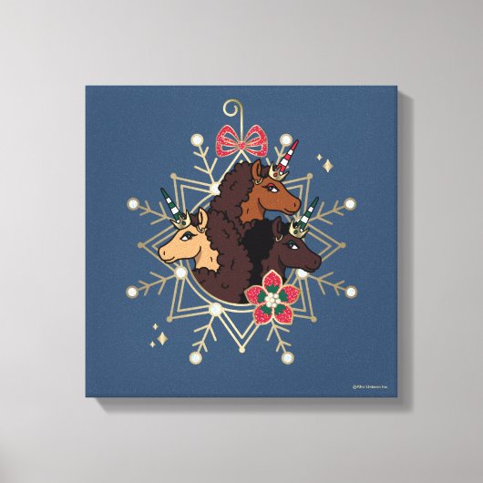 Afro Unicorn Festlicher Urlaub Magisch Leinwanddruck (Vorderseite)