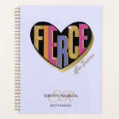 Afro Unicorn Fierce Heart Design Planer (Vorderseite)