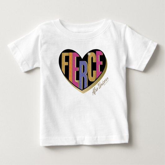 Afro Unicorn Fierce Herzdesign Baby T-shirt (Vorderseite)