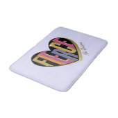 Afro Unicorn Fierce Herzdesign Badematte (Schrägansicht)