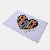 Afro Unicorn Fierce Herzdesign Fußmatte (Schrägansicht)