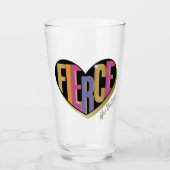 Afro Unicorn Fierce Herzdesign Glas (Vorderseite)
