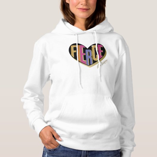 Afro Unicorn Fierce Herzdesign Hoodie (Vorderseite)