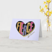 Afro Unicorn Fierce Herzdesign Karte (Gelbe Blume)