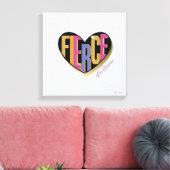 Afro Unicorn Fierce Herzdesign Leinwanddruck (Insitu (Wohnzimmer))