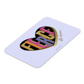 Afro Unicorn Fierce Herzdesign Magnet (Linke Seite)