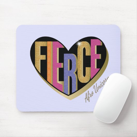 Afro Unicorn Fierce Herzdesign Mousepad (Mit Mouse)